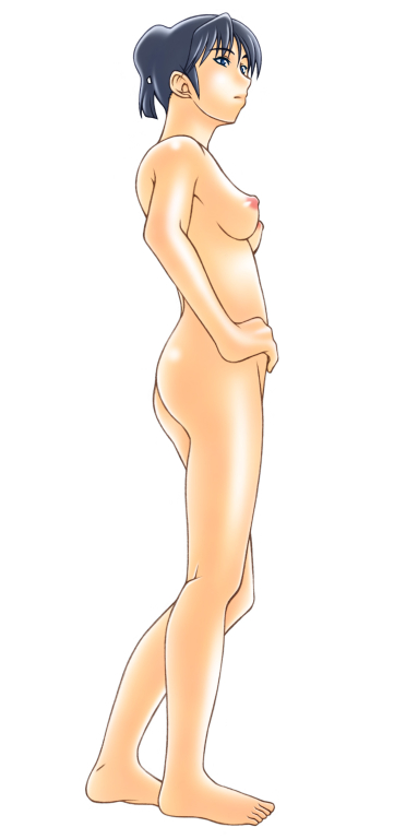 腰に手をあてる（煽り／真横）